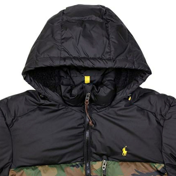 LARGE "Down"Jacket "RALPH LAUREN" BLK/CAMO/YLW - Picture 6 of 11